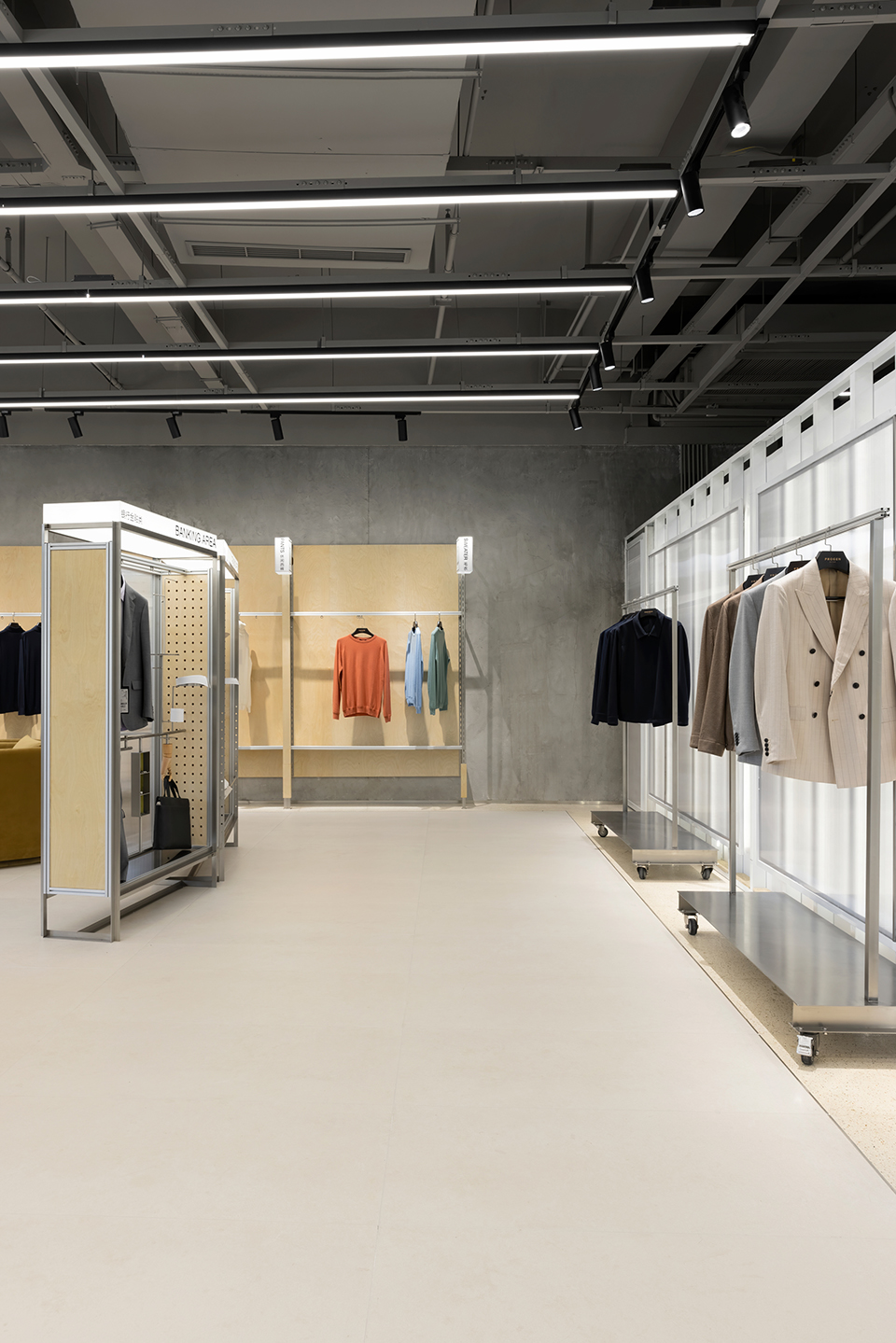 an experimental store featuring an editable display system by greater dog architects