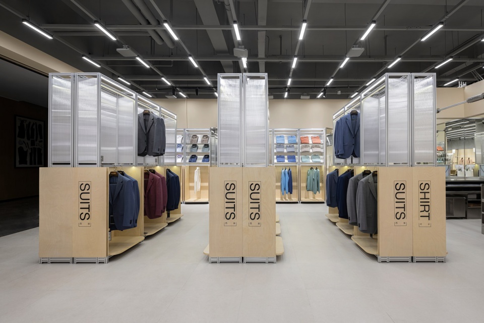 an experimental store featuring an editable display system by greater dog architects