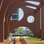 The kindergarten next to the old warehouses by URBANUS