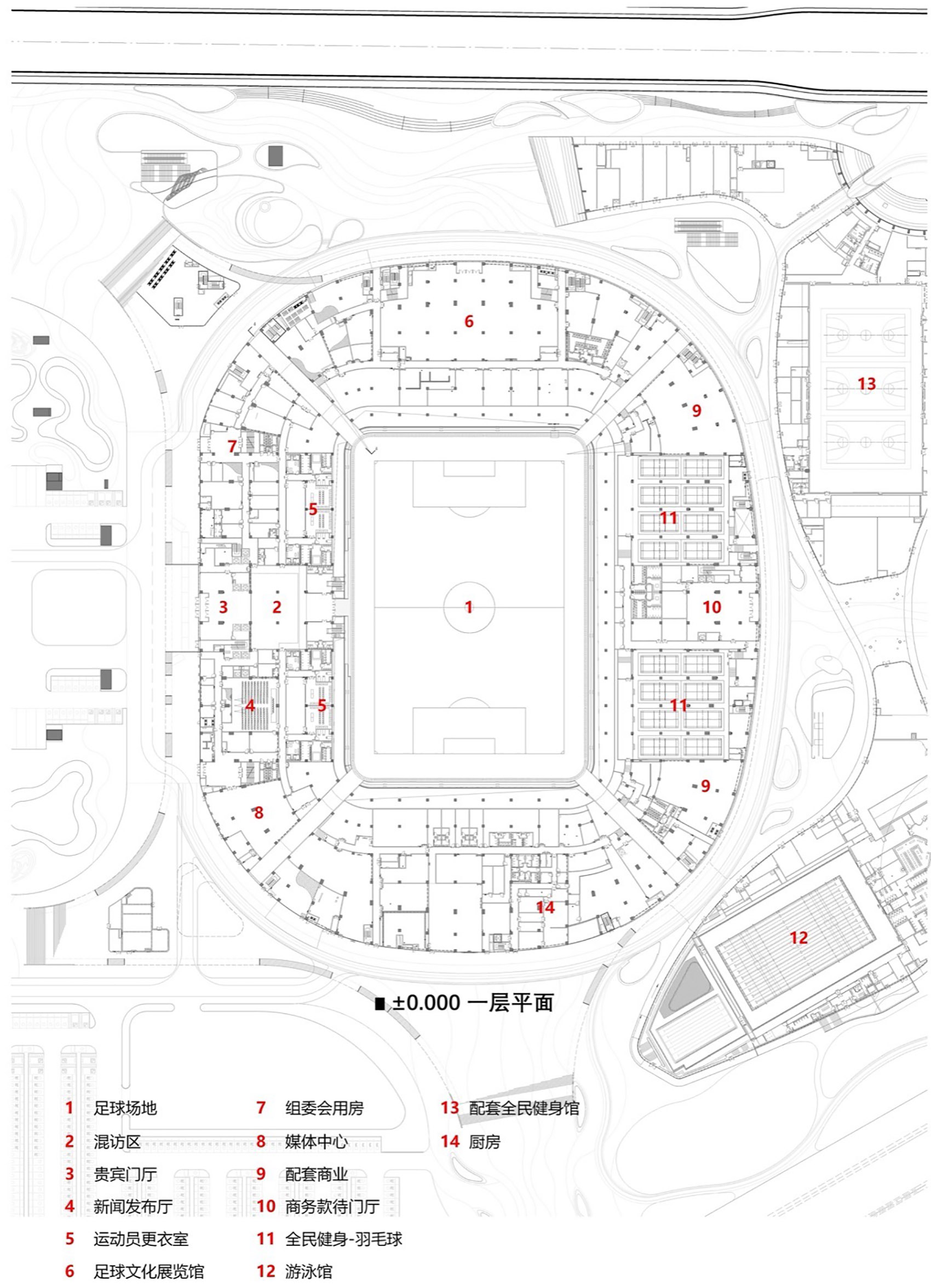 qingdao youth football stadium by cswadi