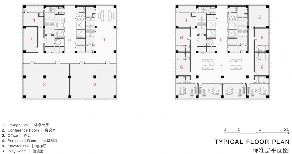 Typical Floor Plan 标准层平面图©UAD