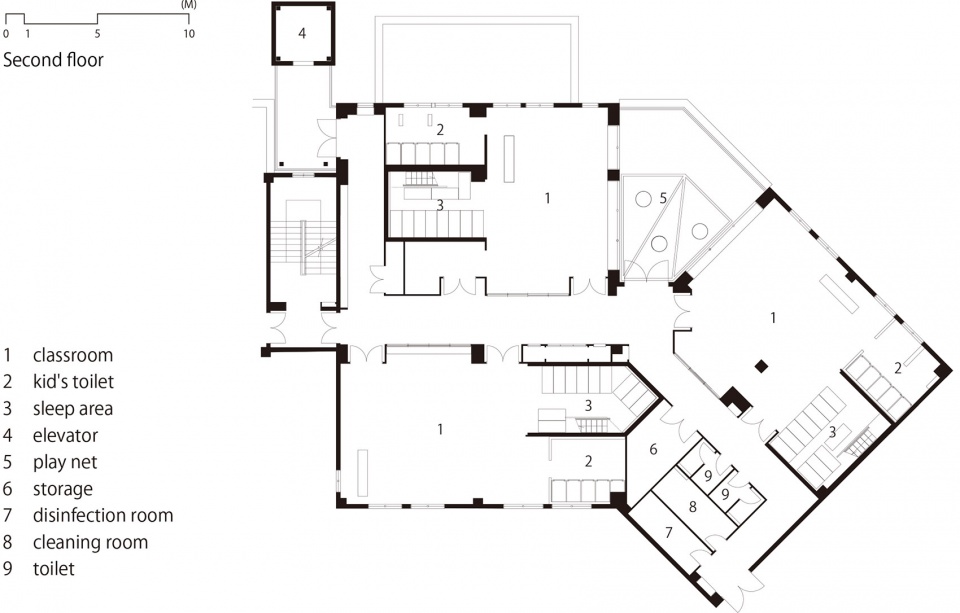 second floor wdb kindergarten by hibinosekkei