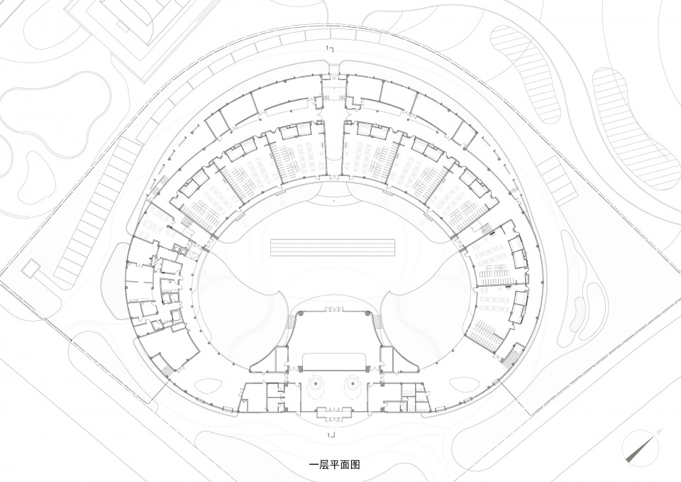 一层平面图©筑境设计 central kindergarten