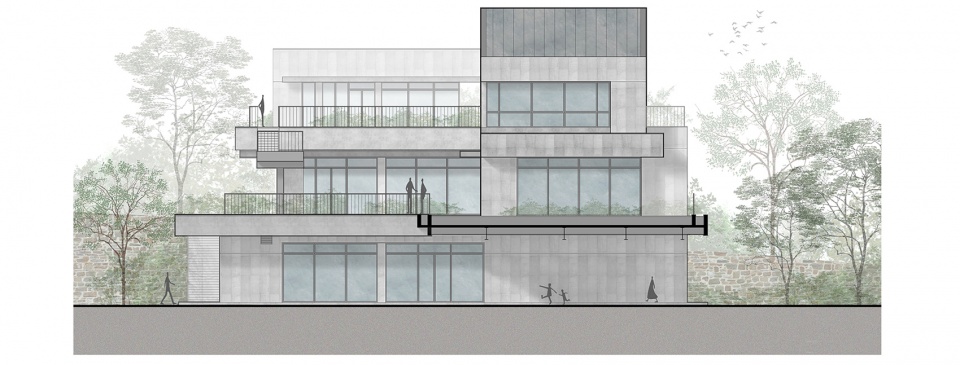 河溪北侧建筑主立面 jianling environmental learning center