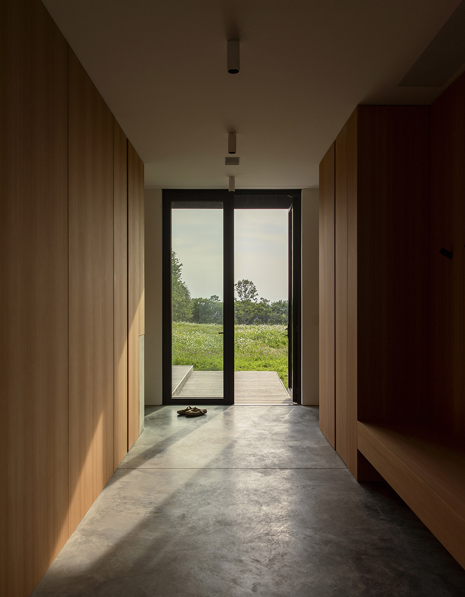 house in a meadow by group projects architecture