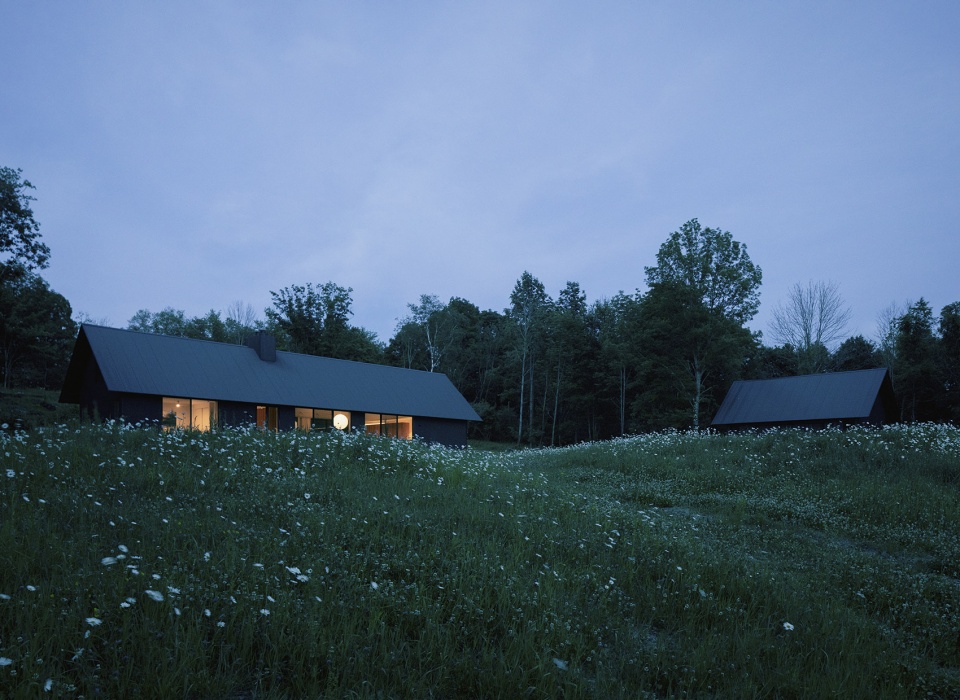house in a meadow by group projects architecture