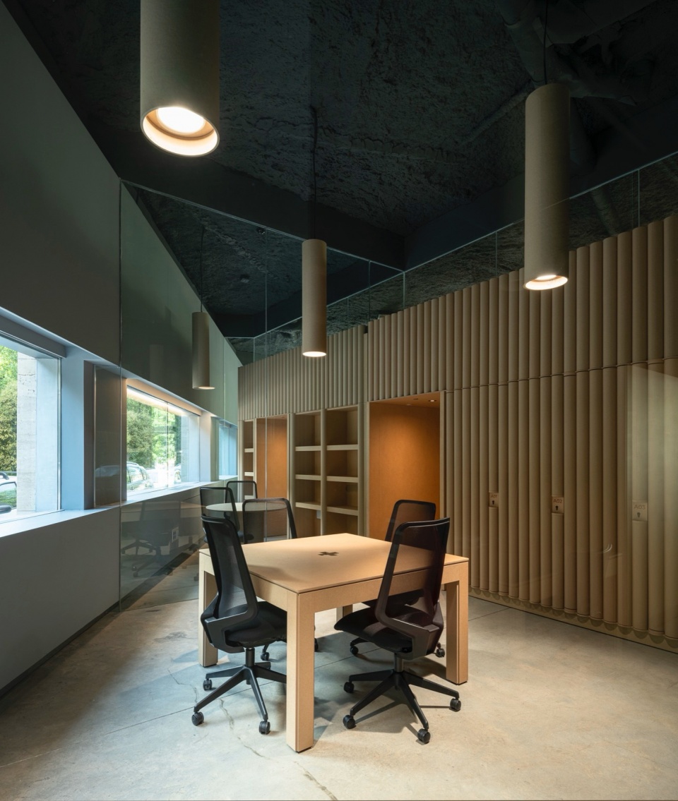 red cross on the street the cardboard office by tomas garcia piriz studio