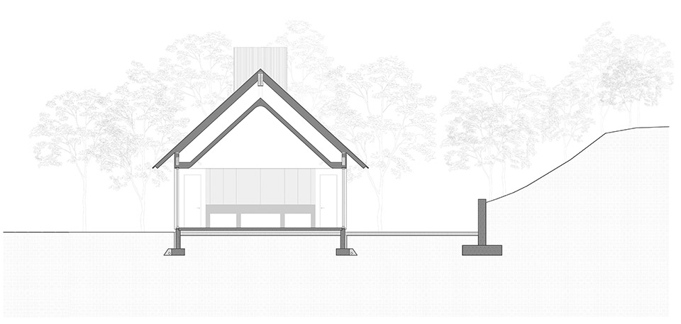 house in a meadow by group projects architecture