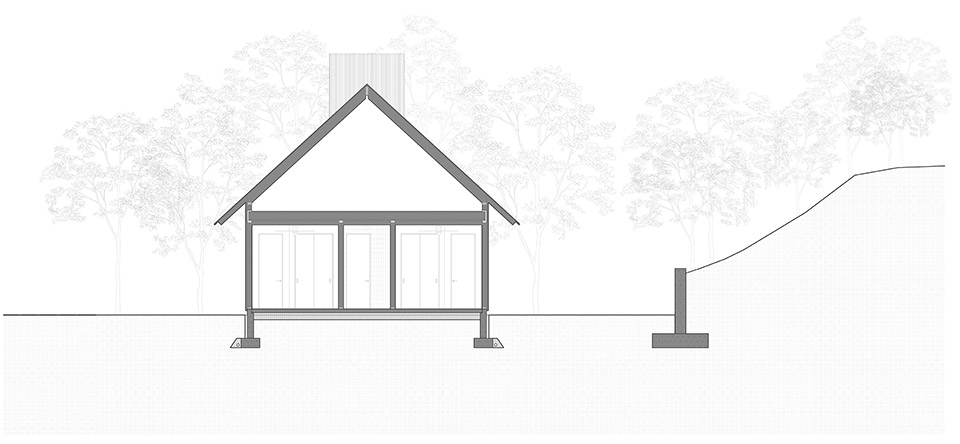 house in a meadow by group projects architecture