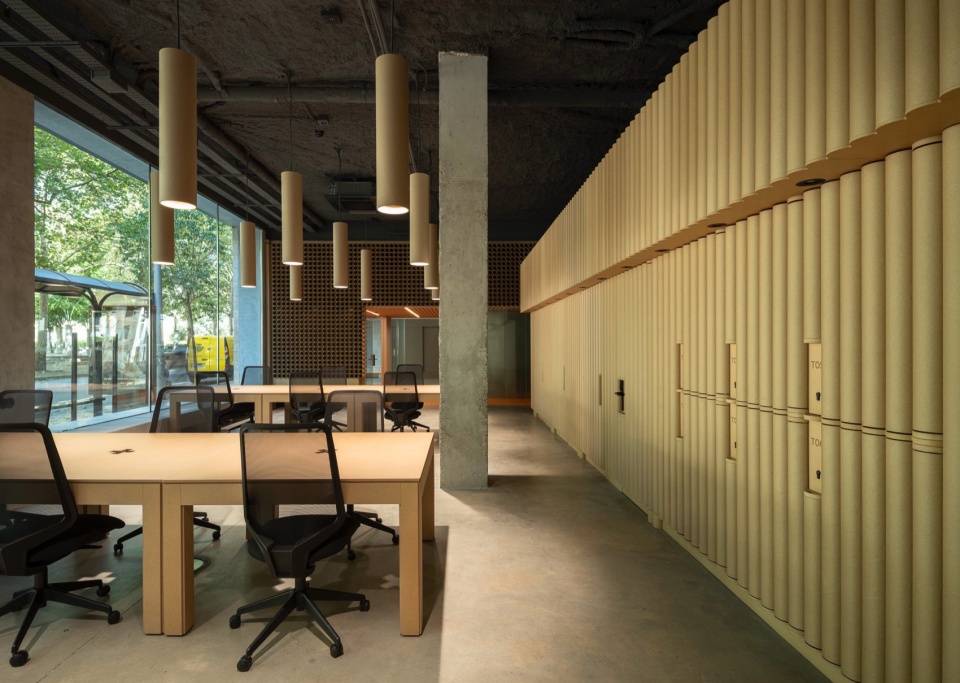 red cross on the street the cardboard office by tomas garcia piriz studio