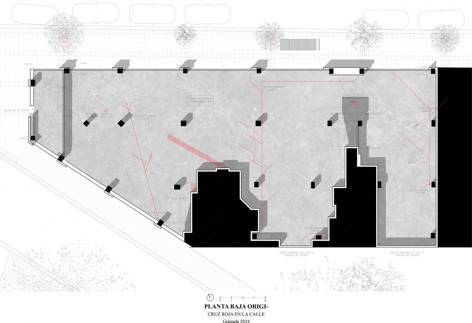 red cross on the street the cardboard office by tomas garcia piriz studio