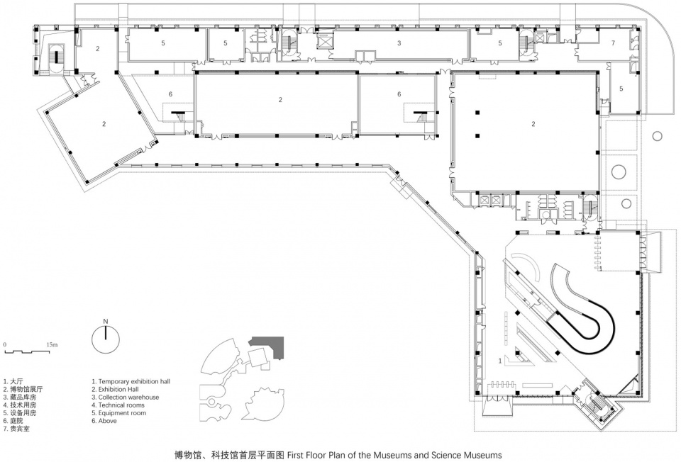 博物馆、科技馆首层平面图 wuhan dongxihu cultural center