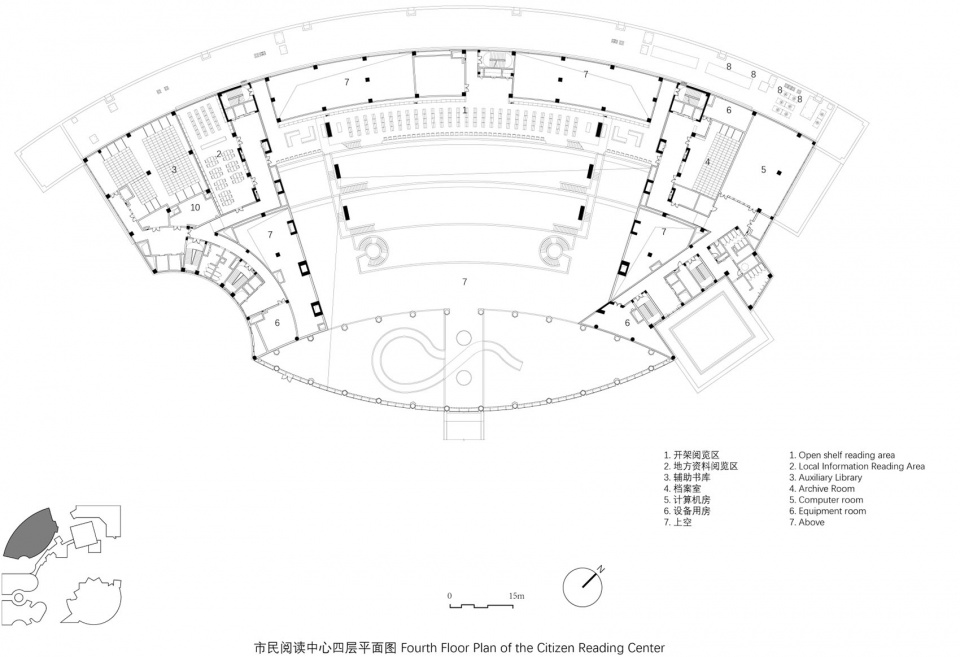 市民阅读中心四层平面图 wuhan dongxihu cultural center