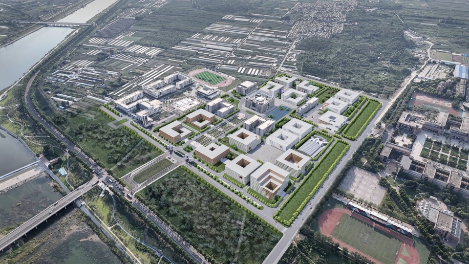 总体规划鸟瞰效果图 Aerial view of the master plan © 超城建筑 CU Office