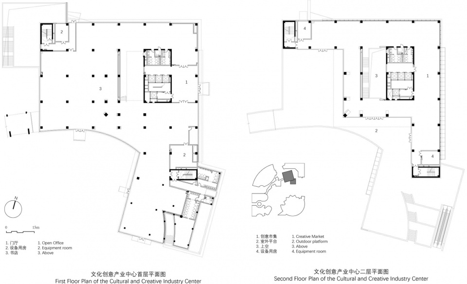 文化创意产业中心一、二层平面图 wuhan dongxihu cultural center