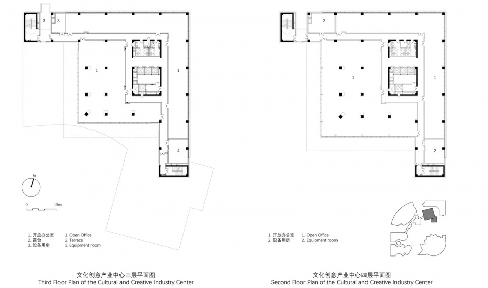文化创意产业中心三、四层平面图 wuhan dongxihu cultural center