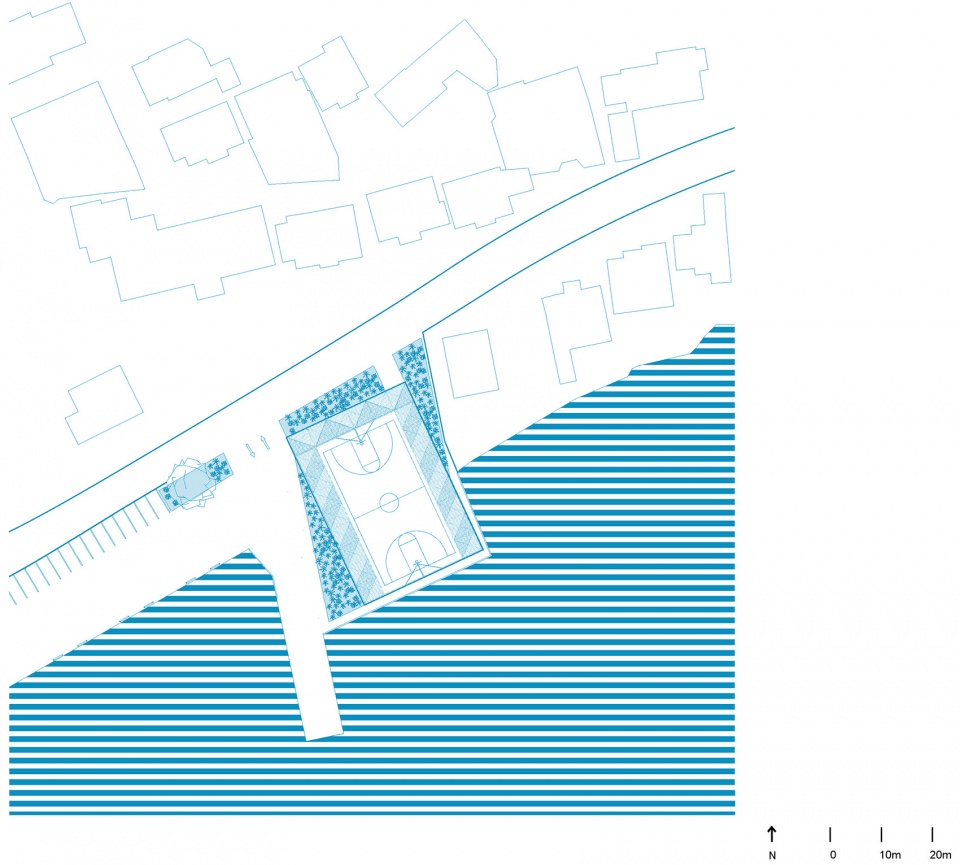 Site Plan blue court by found projects atelier noirs