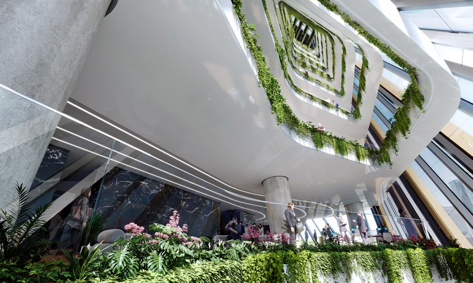 on site works at shenzhen institute of financial technology begin installing its sculptural facade