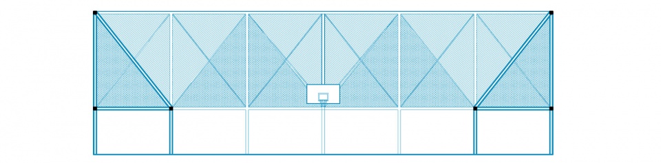 Transverse Section blue court by found projects atelier noirs