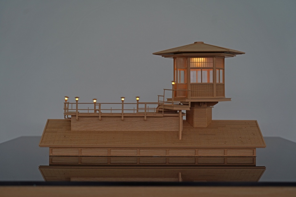 3灯亭模型北立面 造园建筑 lighthouse of nature