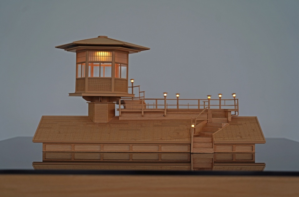 4灯亭模型南立面 造园建筑 lighthouse of nature