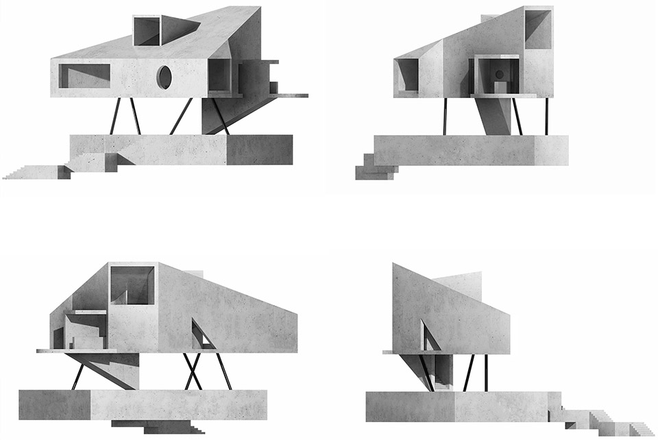the treehouse mask in the forest by moguang studio