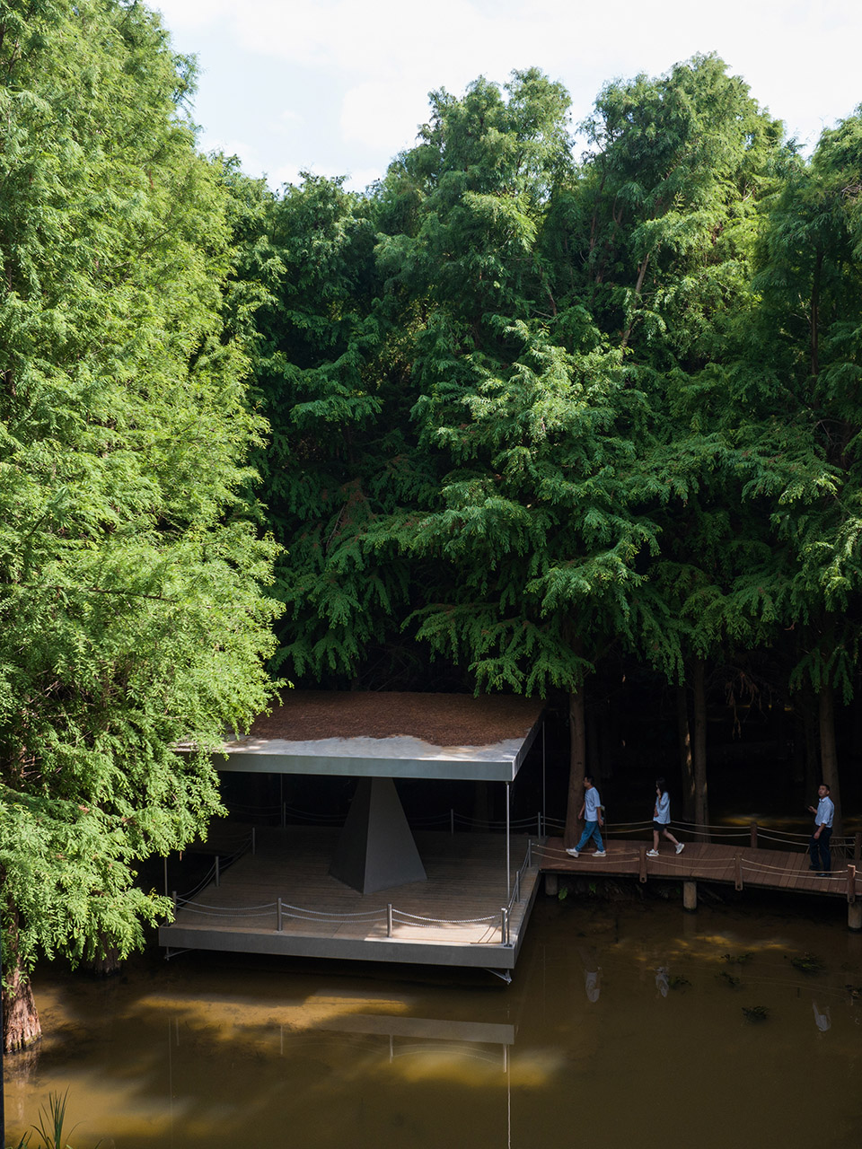 three pavilions of laoyu river by space strategy shanghai