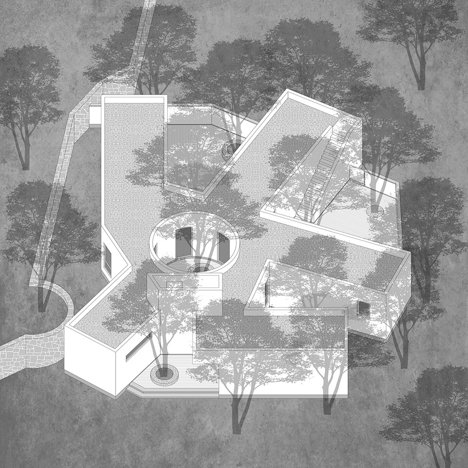 courtyard under longan trees by spacework architects
