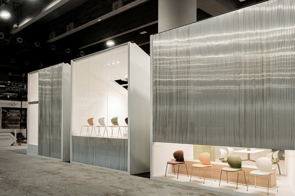 ciff 2024 guangzhou sanlang furniture booth by mutual architecture
