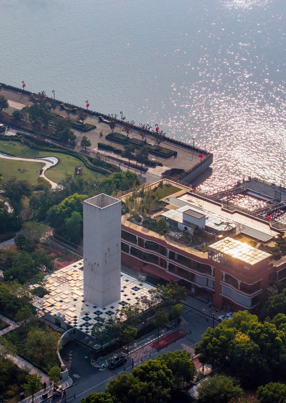 Wind Tower Garden Restroom in Yangpu Riverside Public Space Shanghai by Original Design Studio
