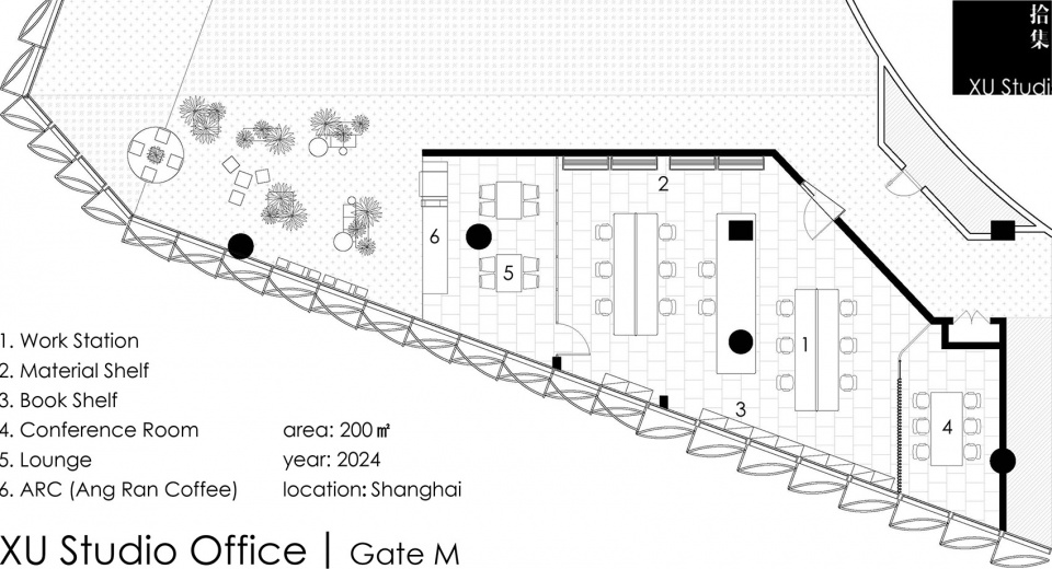 平面图 Plan xu studio office arc coffee