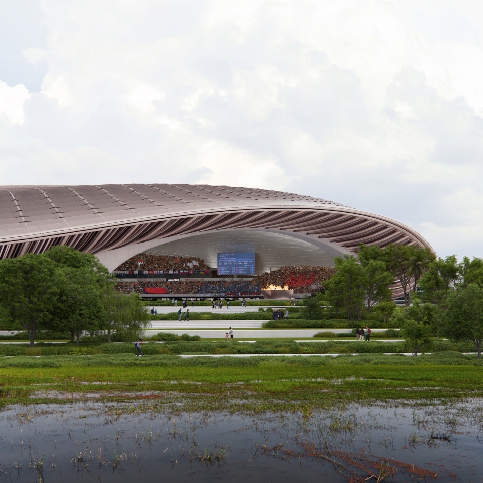 Greater Bay Area Sports Centre nears completion by Zaha Hadid Architects