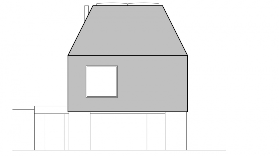 elevation north skylight hut by atelier hajny