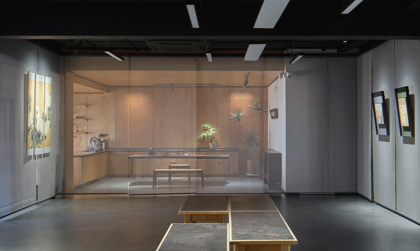 展厅中可开可合的柔性界面flexible interface that can be opened or closed in the exhibition hall©吕博