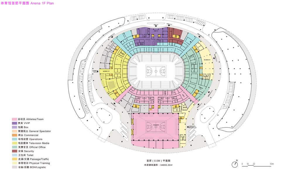 ZHA The Greater Bay Area Sports Center Arena 1F Plan 拷贝