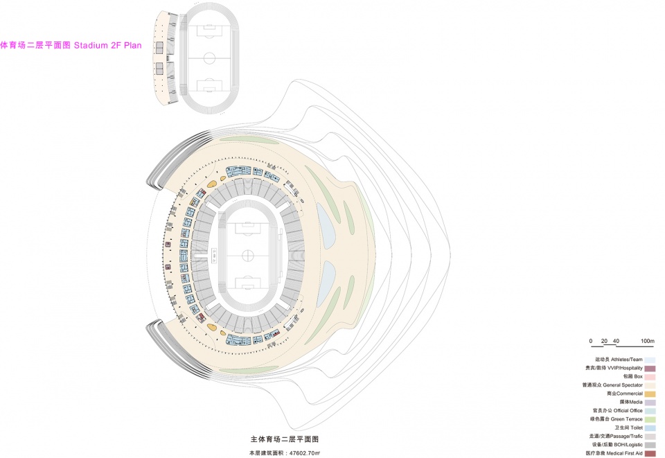 ZHA The Greater Bay Area Sports Center Stadium 2F Plan 拷贝
