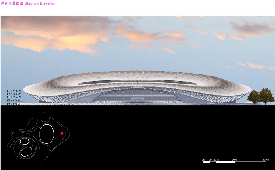 ZHA The Greater Bay Area Sports Center Stadium Elevation 1 拷贝