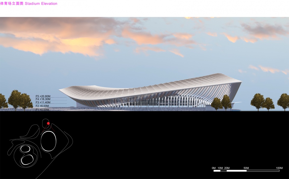 ZHA The Greater Bay Area Sports Center Stadium Elevation 4 拷贝