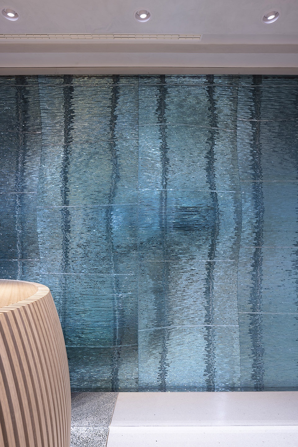 fairmont golden prague glass wall by lasvit