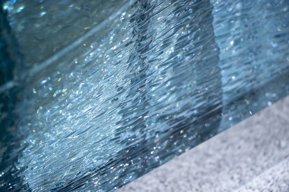 fairmont golden prague glass wall by lasvit