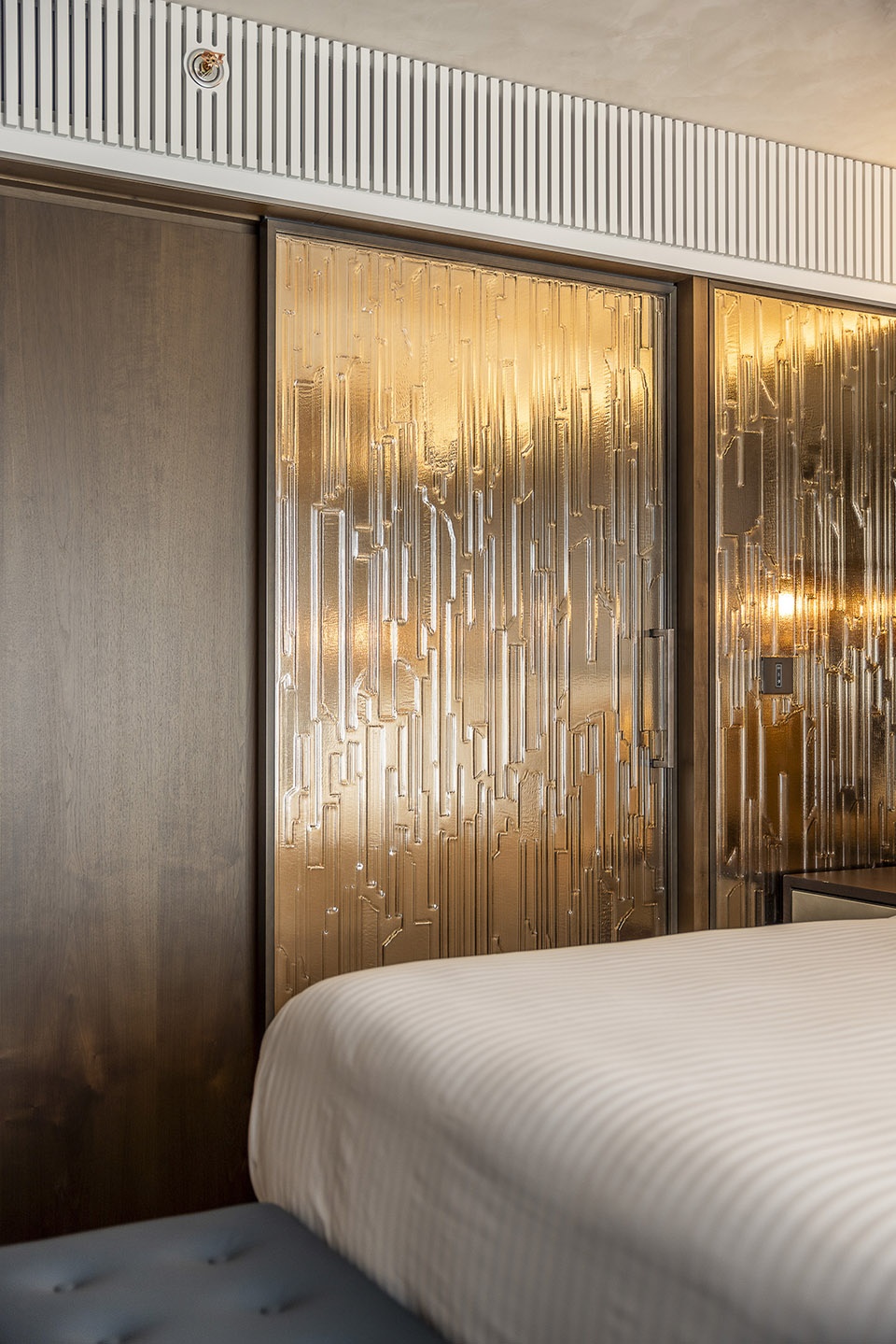 fairmont golden prague glass wall by lasvit