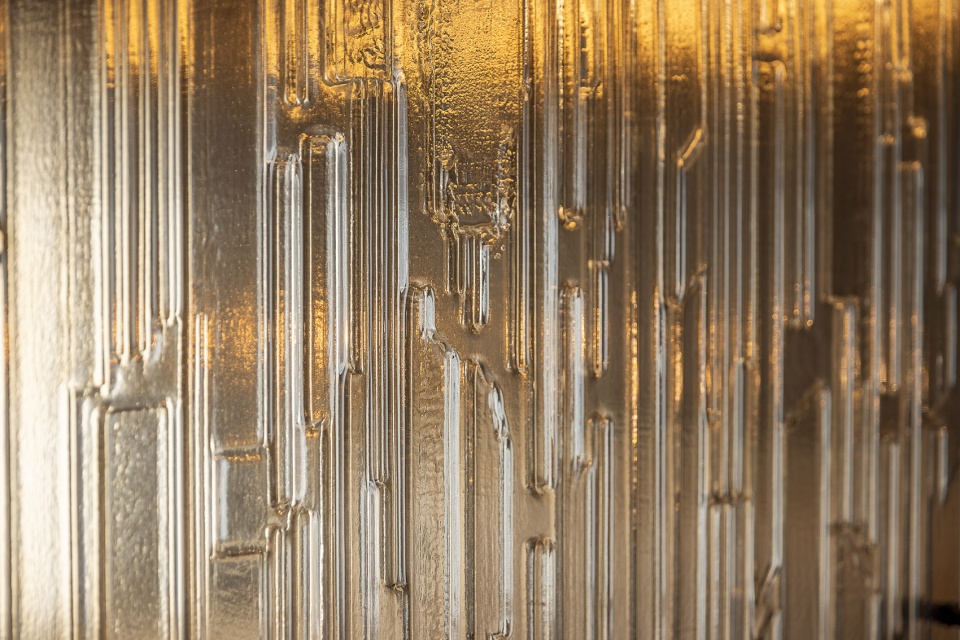 fairmont golden prague glass wall by lasvit