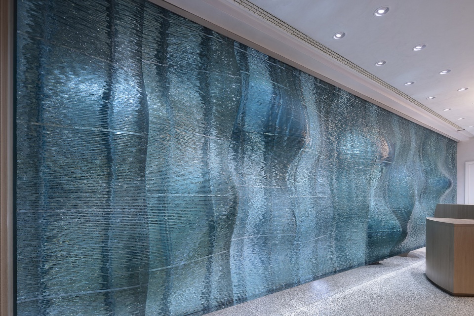 fairmont golden prague glass wall by lasvit