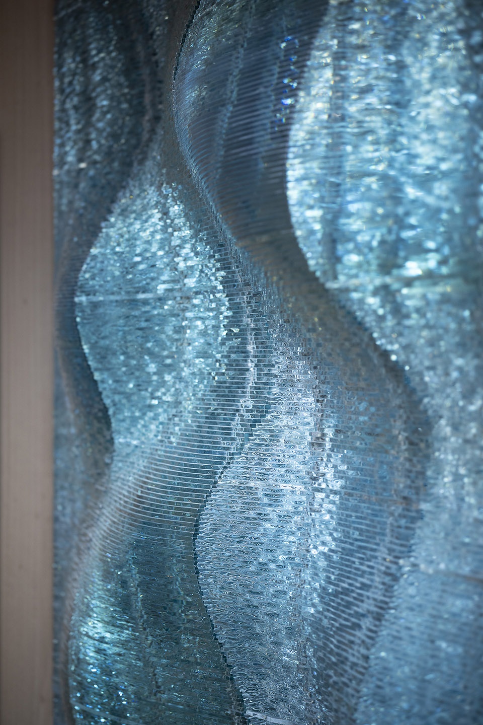 fairmont golden prague glass wall by lasvit