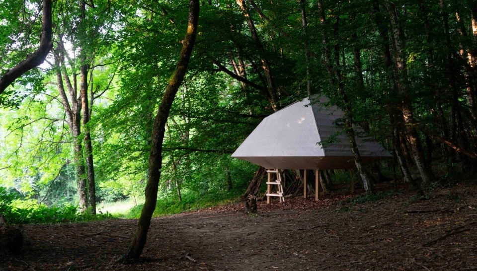 Meditation Cabin A light paper cage by Meaningless Architecture