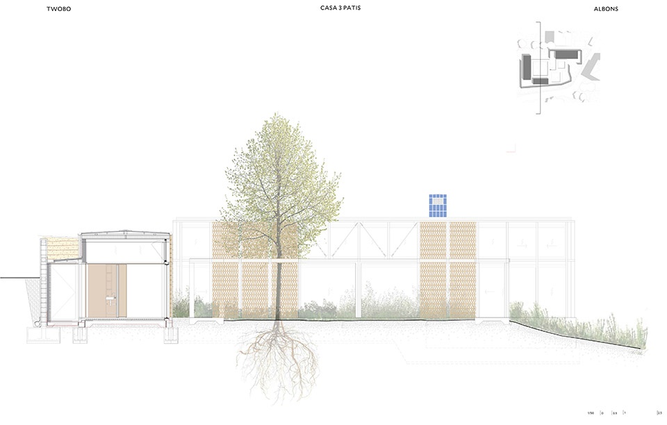 casa tres patis by twobo arquitectura