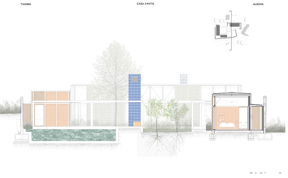 casa tres patis by twobo arquitectura