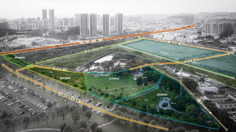 guangming hongqiao 1958 eco park by shenzhen zizu studio