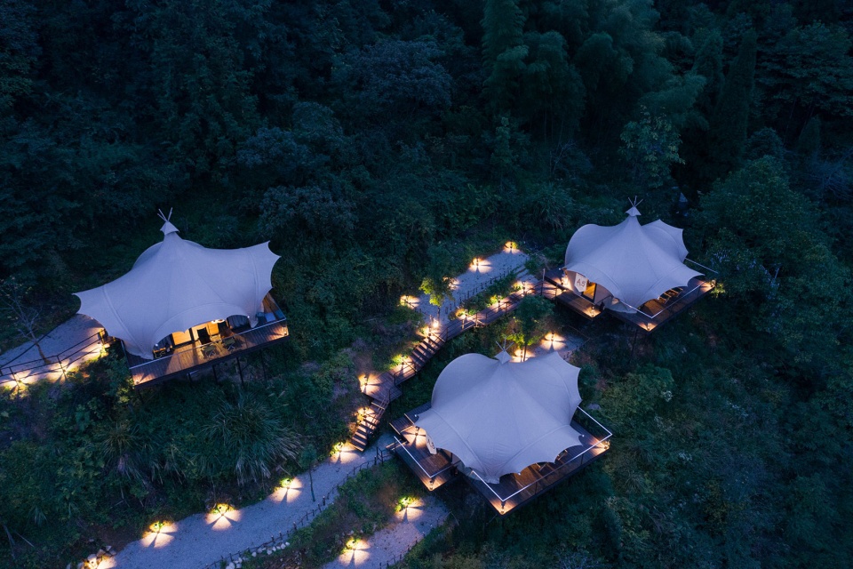 guiye campfire yunhe terraces campsite by decade design