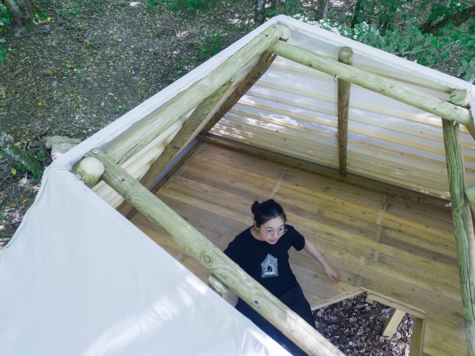 Meditation Cabin A light paper cage by Meaningless Architecture
